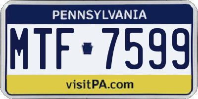 PA license plate MTF7599