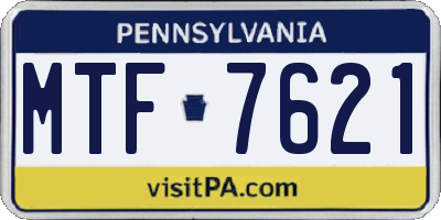PA license plate MTF7621