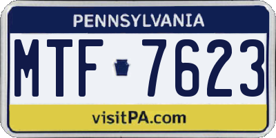 PA license plate MTF7623