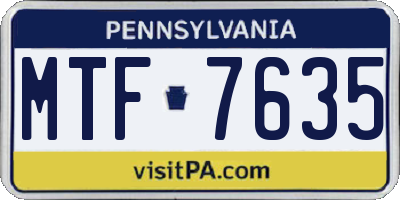 PA license plate MTF7635
