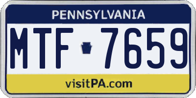PA license plate MTF7659