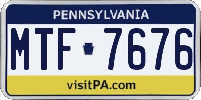 PA license plate MTF7676