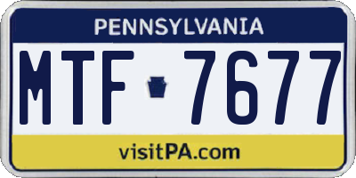 PA license plate MTF7677