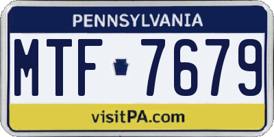 PA license plate MTF7679
