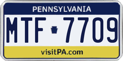 PA license plate MTF7709