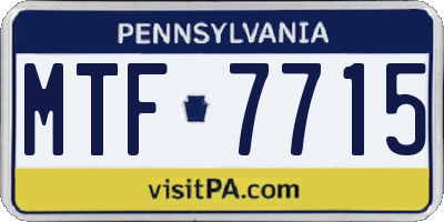 PA license plate MTF7715