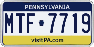 PA license plate MTF7719