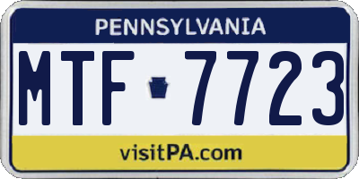 PA license plate MTF7723
