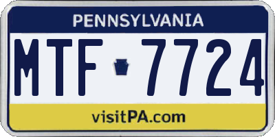 PA license plate MTF7724