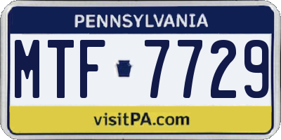 PA license plate MTF7729
