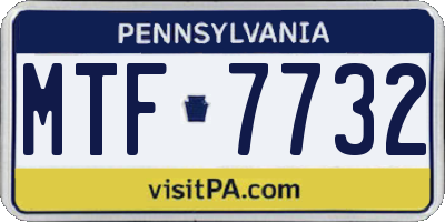 PA license plate MTF7732
