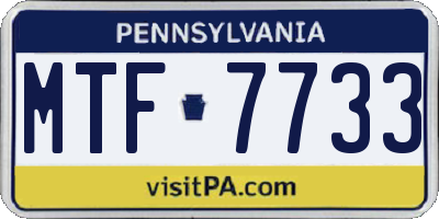 PA license plate MTF7733