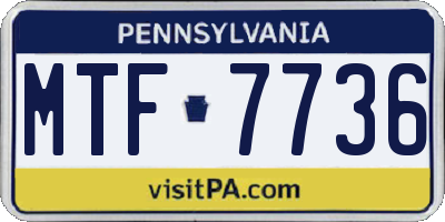 PA license plate MTF7736