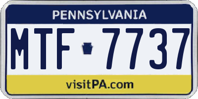 PA license plate MTF7737