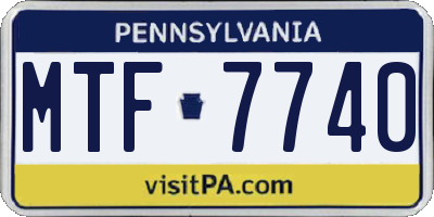 PA license plate MTF7740