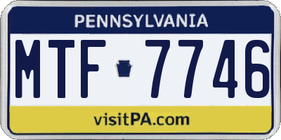 PA license plate MTF7746