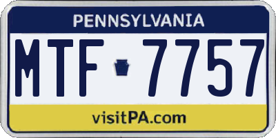PA license plate MTF7757