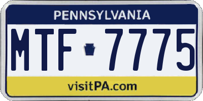 PA license plate MTF7775
