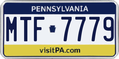 PA license plate MTF7779