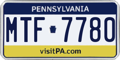 PA license plate MTF7780