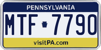 PA license plate MTF7790