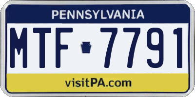 PA license plate MTF7791