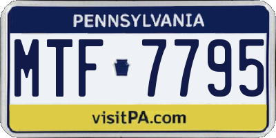 PA license plate MTF7795