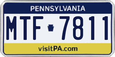 PA license plate MTF7811