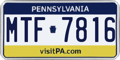 PA license plate MTF7816