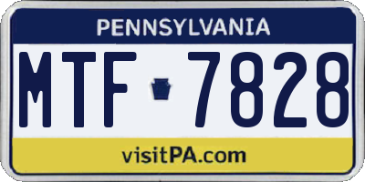 PA license plate MTF7828