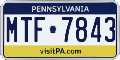 PA license plate MTF7843