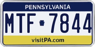 PA license plate MTF7844