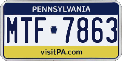 PA license plate MTF7863