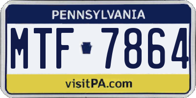 PA license plate MTF7864