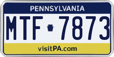PA license plate MTF7873