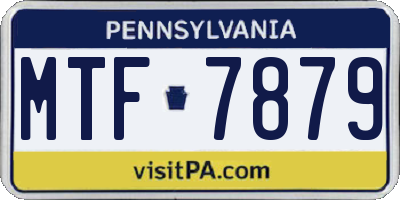 PA license plate MTF7879