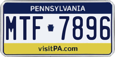 PA license plate MTF7896
