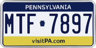 PA license plate MTF7897