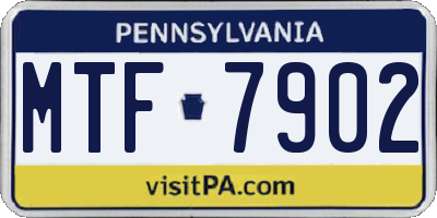 PA license plate MTF7902