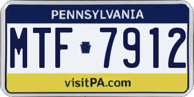 PA license plate MTF7912