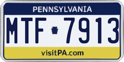 PA license plate MTF7913