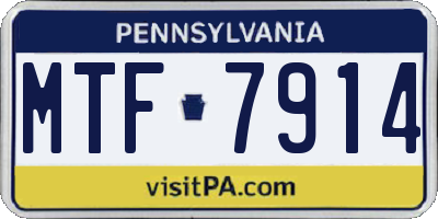 PA license plate MTF7914