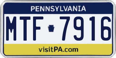 PA license plate MTF7916