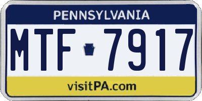 PA license plate MTF7917