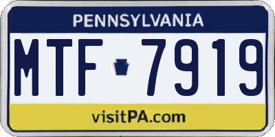 PA license plate MTF7919