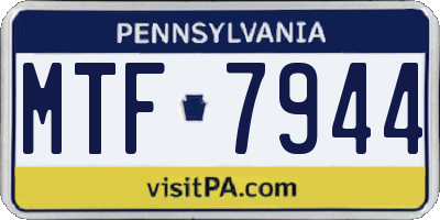PA license plate MTF7944