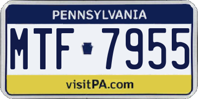 PA license plate MTF7955