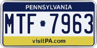 PA license plate MTF7963