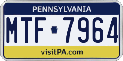 PA license plate MTF7964