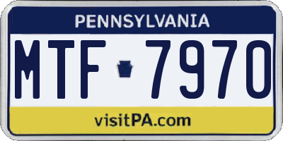 PA license plate MTF7970